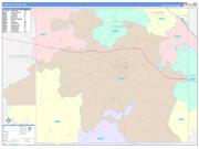 Pontotoc County, MS Wall Map Color Cast Style 2022