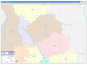 Renville County, ND Wall Map Color Cast Style 2022