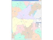 Rusk County, TX Wall Map Color Cast Style 2022