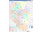 Spartanburg County, SC Wall Map Color Cast Style 2022