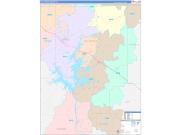 Tallapoosa County, AL Wall Map Color Cast Style 2022