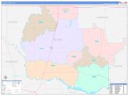 Tillman County, OK Wall Map Color Cast Style 2023