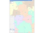 Towner County, ND Wall Map Color Cast Style 2022