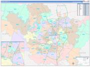 Travis County, TX Wall Map Color Cast Style 2022