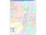 Tulsa County, OK Wall Map Color Cast Style 2022