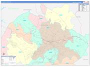 Watauga County, NC Wall Map Color Cast Style 2022