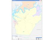 Wayne County, KY Wall Map Color Cast Style 2022