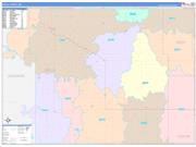 Wells County, ND Wall Map Color Cast Style 2022
