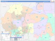 Williamson County, TX Wall Map Color Cast Style 2022