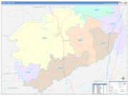 Yazoo County, MS Wall Map Color Cast Style 2022