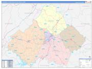 Lynchburg Metro Area Wall Map Color Cast Style 2022