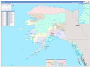 Alaska Wall Map Color Cast Style 2023