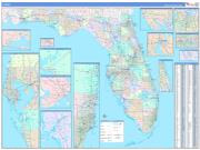 Florida Wall Map Color Cast Style 2023