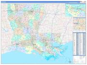 Louisiana Wall Map Color Cast Style 2023