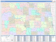 North Dakota Wall Map Color Cast Style 2023