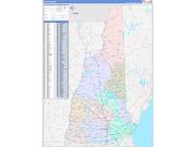 New Hampshire Wall Map Color Cast Style 2023