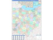 Ohio Wall Map Color Cast Style 2023