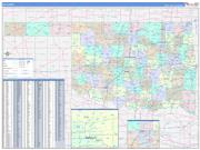 Oklahoma Wall Map Color Cast Style 2023
