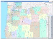 Oregon Wall Map Color Cast Style 2023