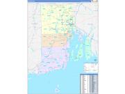 Rhode Island Wall Map Color Cast Style 2022