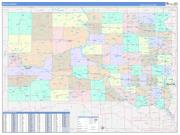 South Dakota Wall Map Color Cast Style 2023