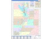 Utah Wall Map Color Cast Style 2023