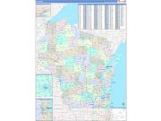 Wisconsin Wall Map Color Cast Style 2023