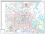 Houston Wall Map Premium Style 2022