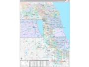 Cook County, IL Wall Map Premium Style 2023
