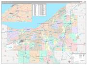 Cuyahoga County, OH Wall Map Premium Style 2022