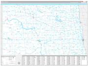 North Dakota Wall Map Premium Style 2023