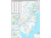 New Jersey Wall Map Premium Style 2023