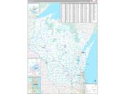 Wisconsin Wall Map Premium Style 2023