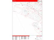 Alameda Wall Map Zip Code Red Line Style 2022