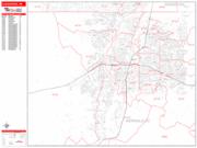 Albuquerque Wall Map Zip Code Red Line Style 2022