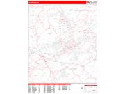 Allentown Wall Map Zip Code Red Line Style 2022