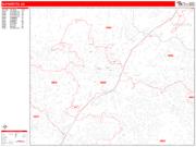 Alpharetta Wall Map Zip Code Red Line Style 2023