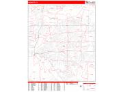 Arlington Wall Map Zip Code Red Line Style 2022