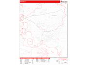 Baytown Wall Map Zip Code Red Line Style 2022