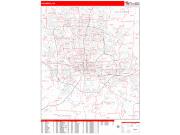 Columbus Wall Map Zip Code Red Line Style 2022