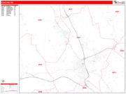Concord Wall Map Zip Code Red Line Style 2023