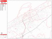 Erie Wall Map Zip Code Red Line Style 2022