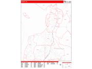 Everett Wall Map Zip Code Red Line Style 2022