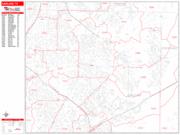 Garland Wall Map Zip Code Red Line Style 2022