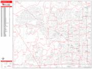 Glendale Wall Map Zip Code Red Line Style 2022