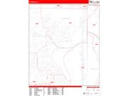 Grapevine Wall Map Zip Code Red Line Style 2022