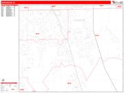 Greenwood Wall Map Zip Code Red Line Style 2022