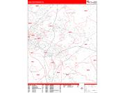 Hamilton Wall Map Zip Code Red Line Style 2022