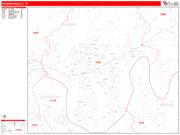 Hendersonville Wall Map Zip Code Red Line Style 2022