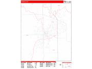 Janesville Wall Map Zip Code Red Line Style 2023